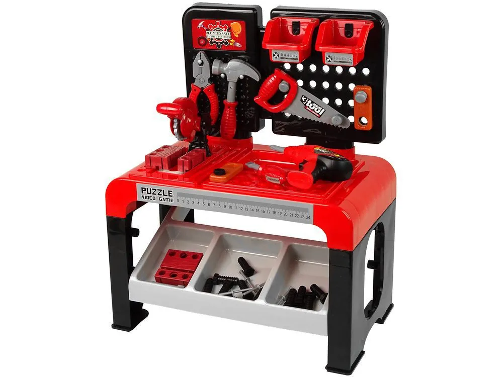 dječji diy kreativni stol za male majstore crveni - slika 3