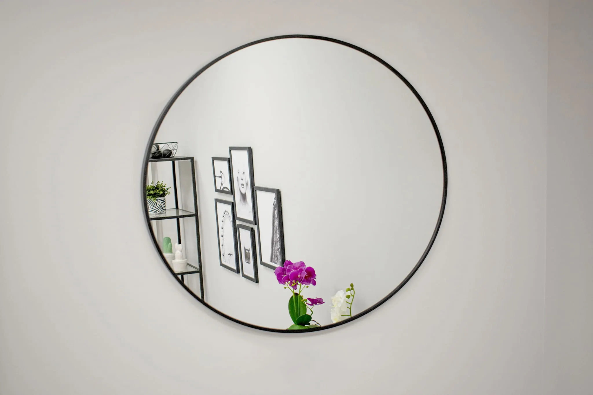 ogledalo crni okvir 50cm - slika 7
