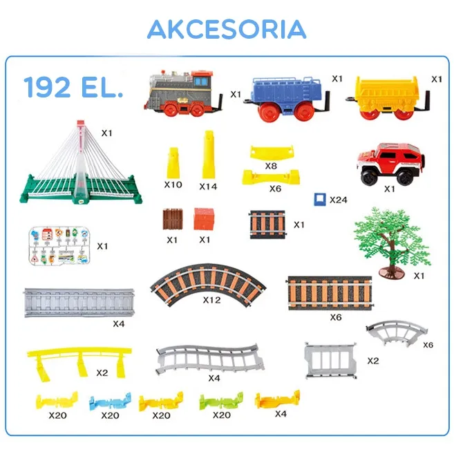 woopie trkaća staza + električni vlak 2 u 1 192 el. - slika 4