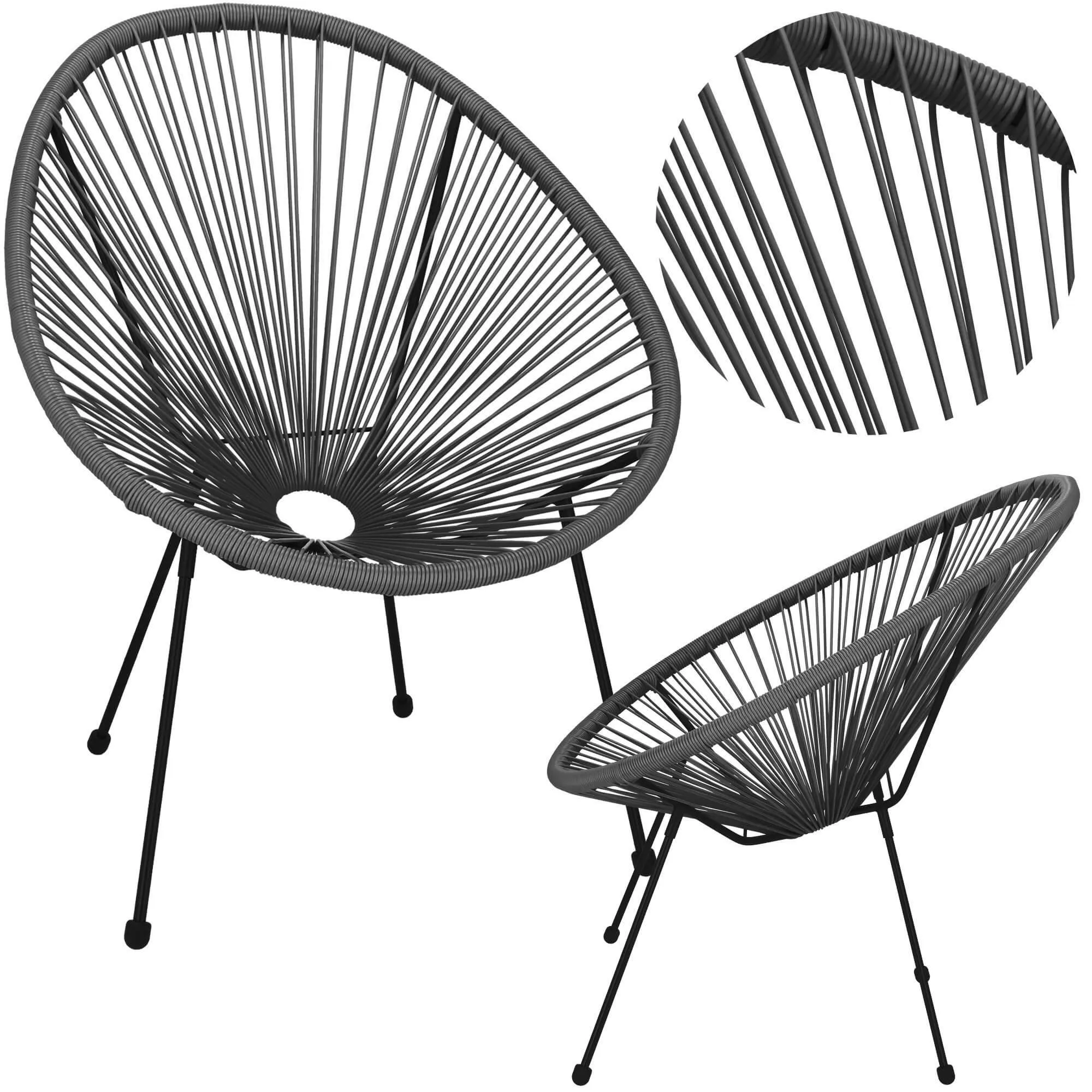 springos vrtna stolica od ratana,siva 72 x 82 x 85 cm - slika 3