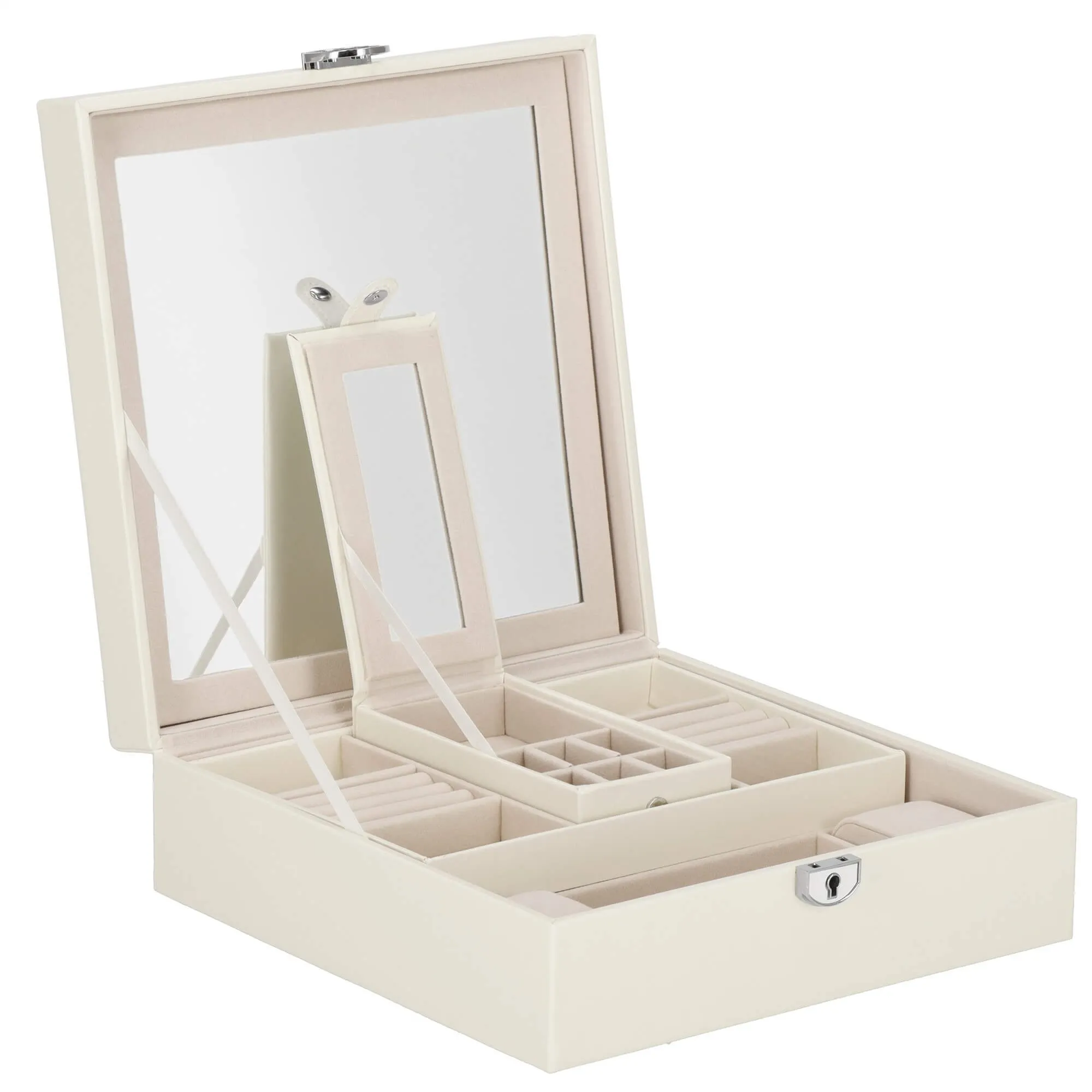 kutija za nakit svijetlo krem 25,3x25,3x8,5 cm - slika 3