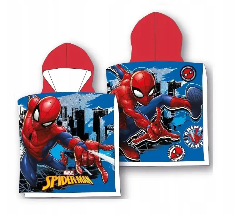 pamučni pončo ručnik za djecu spiderman 55x110cm - slika 2