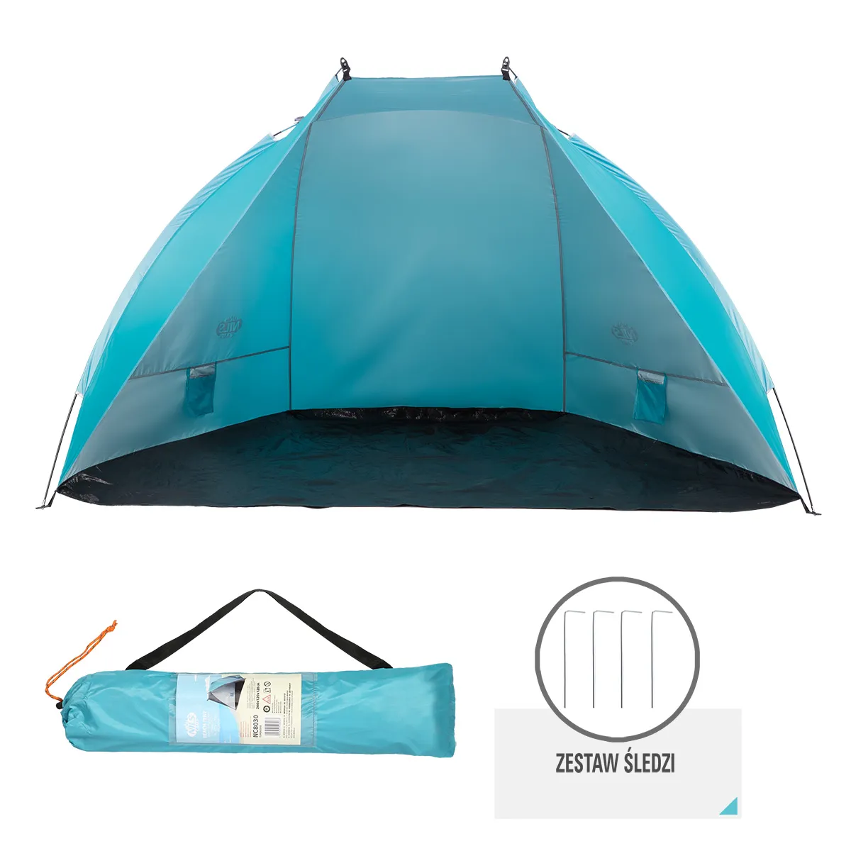 tirkizni šator za plažu 260x120x120 nils camp - slika 6