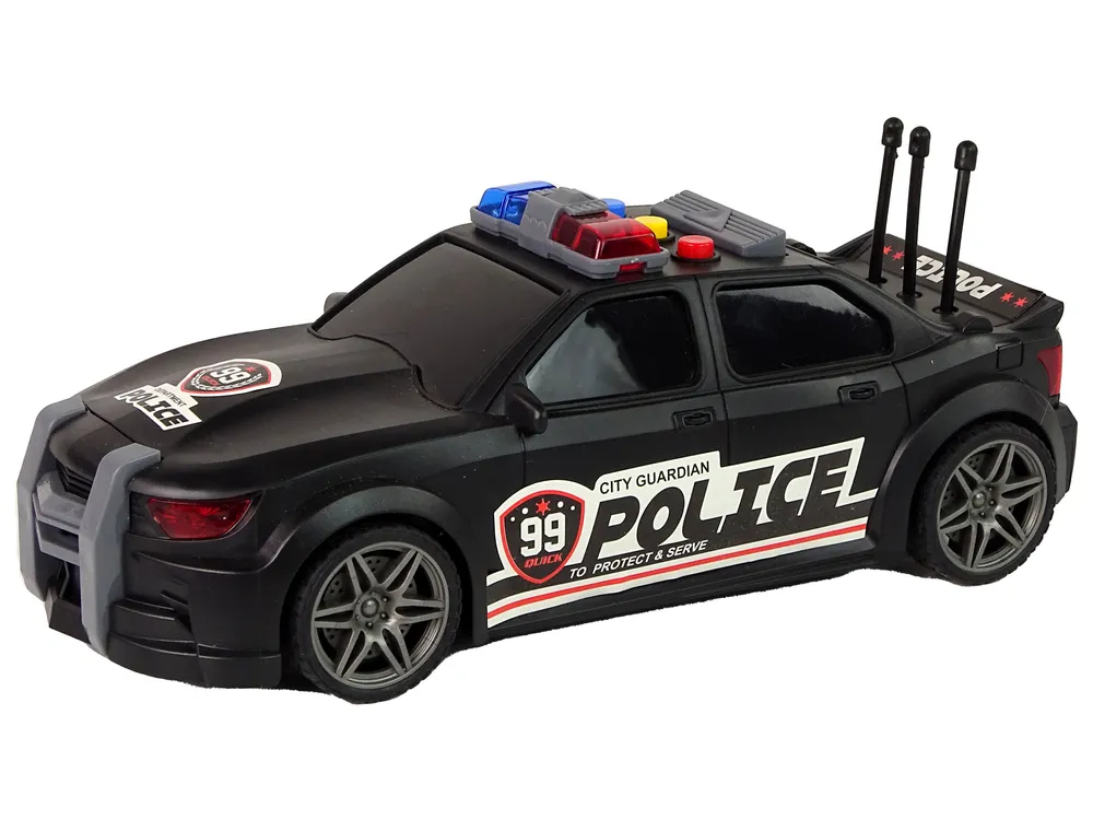 sportski trkaći policijski automobil 1:16 crni - slika 3