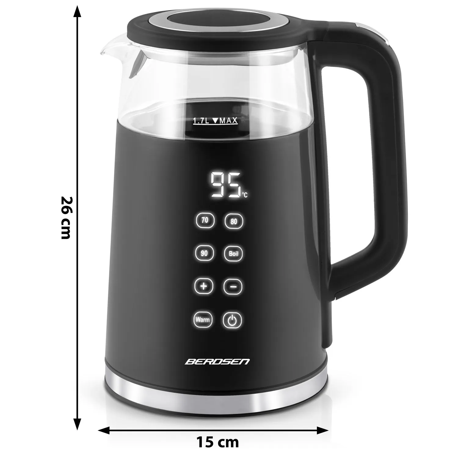 berdsen bd-707 električno kuhalo za vodu 1,7 l crno - slika 7