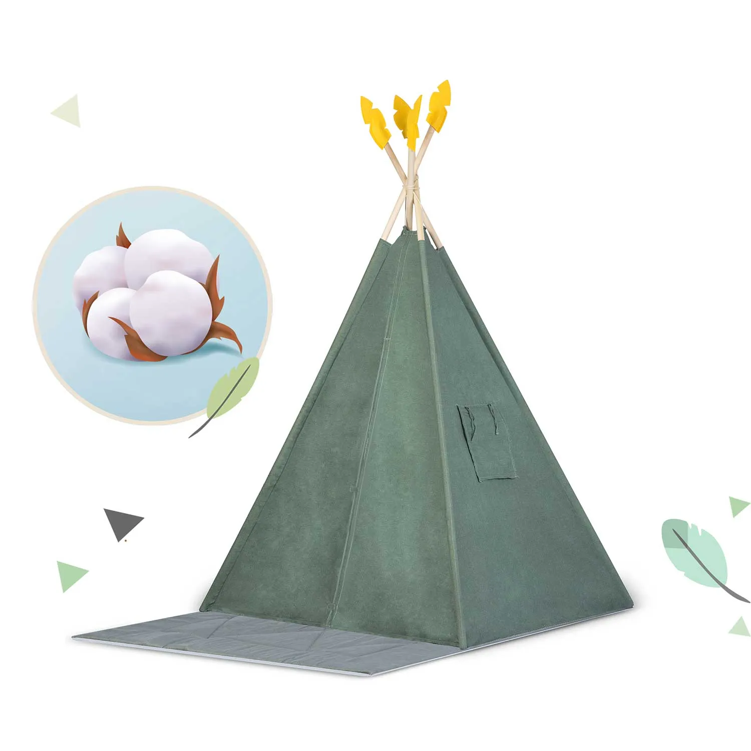 nukido dječji šator wigwam zeleni - slika 5