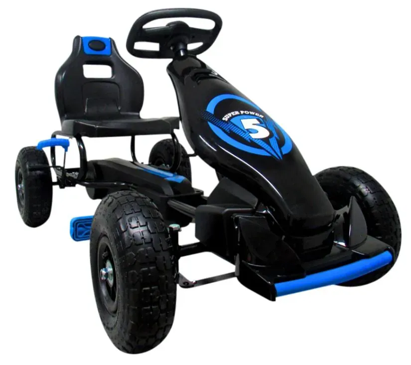 dječji karting g8 na pedale crno - plavi - slika 2