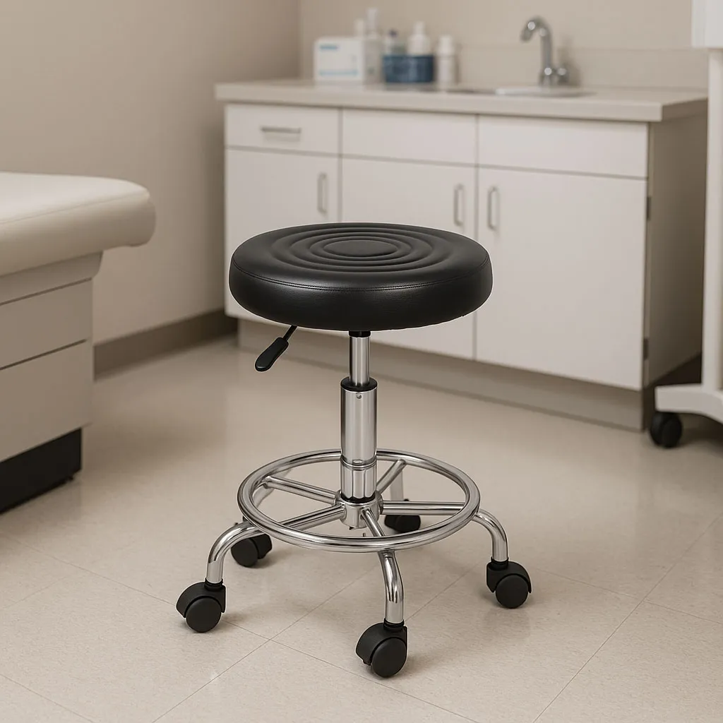 okretna stolica, kozmetička medicinska, podesiva, crna, moderna za dom - slika 5