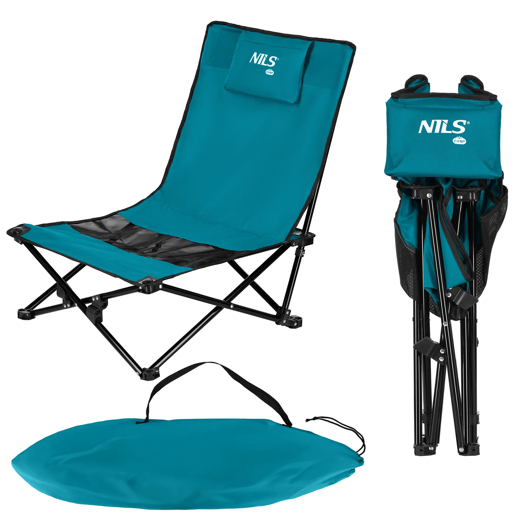 stolica za plažu plavo-crna nils camp - slika 3