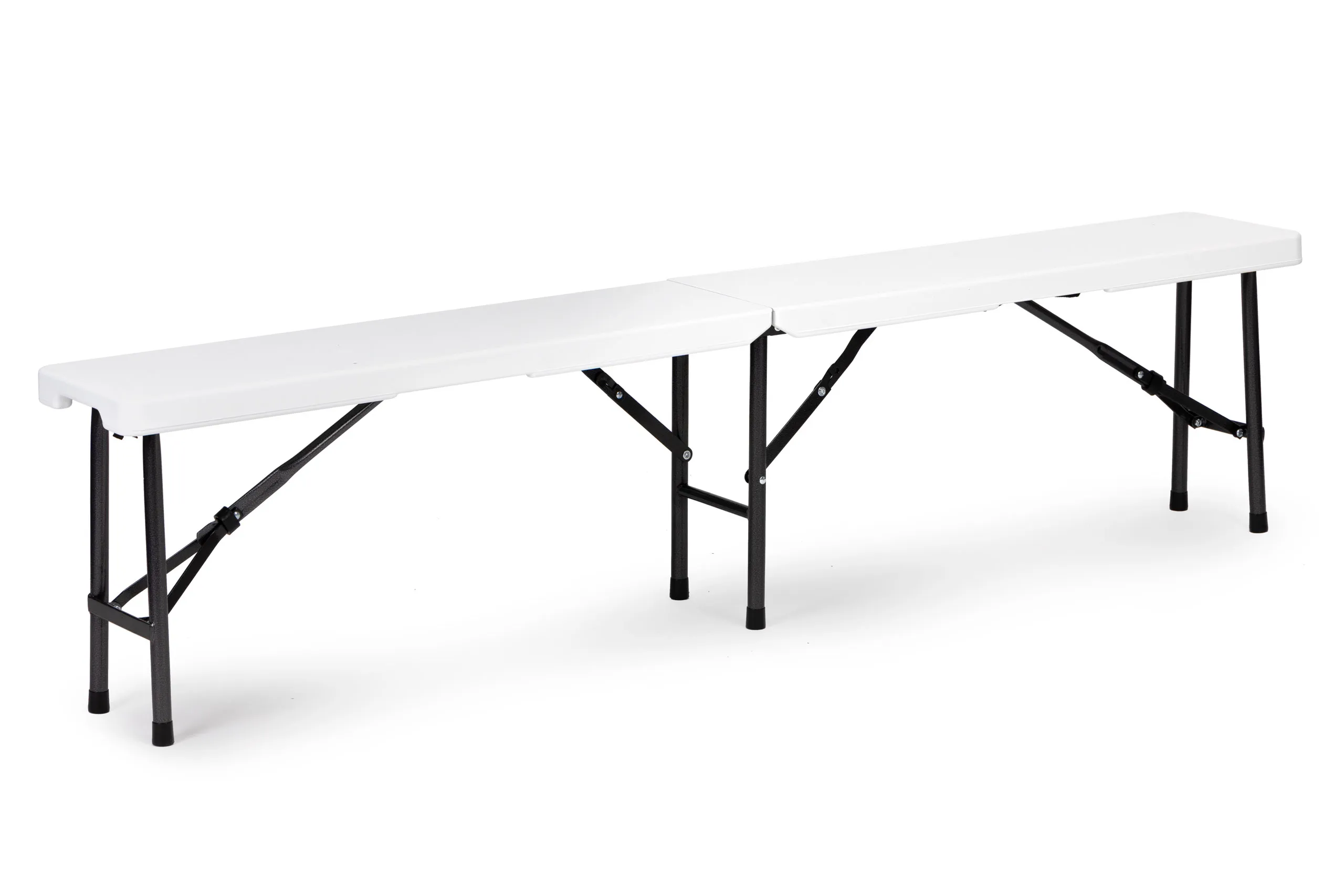 modernhome catering stol 180 cm + 2 klupe - bijeli - slika 6