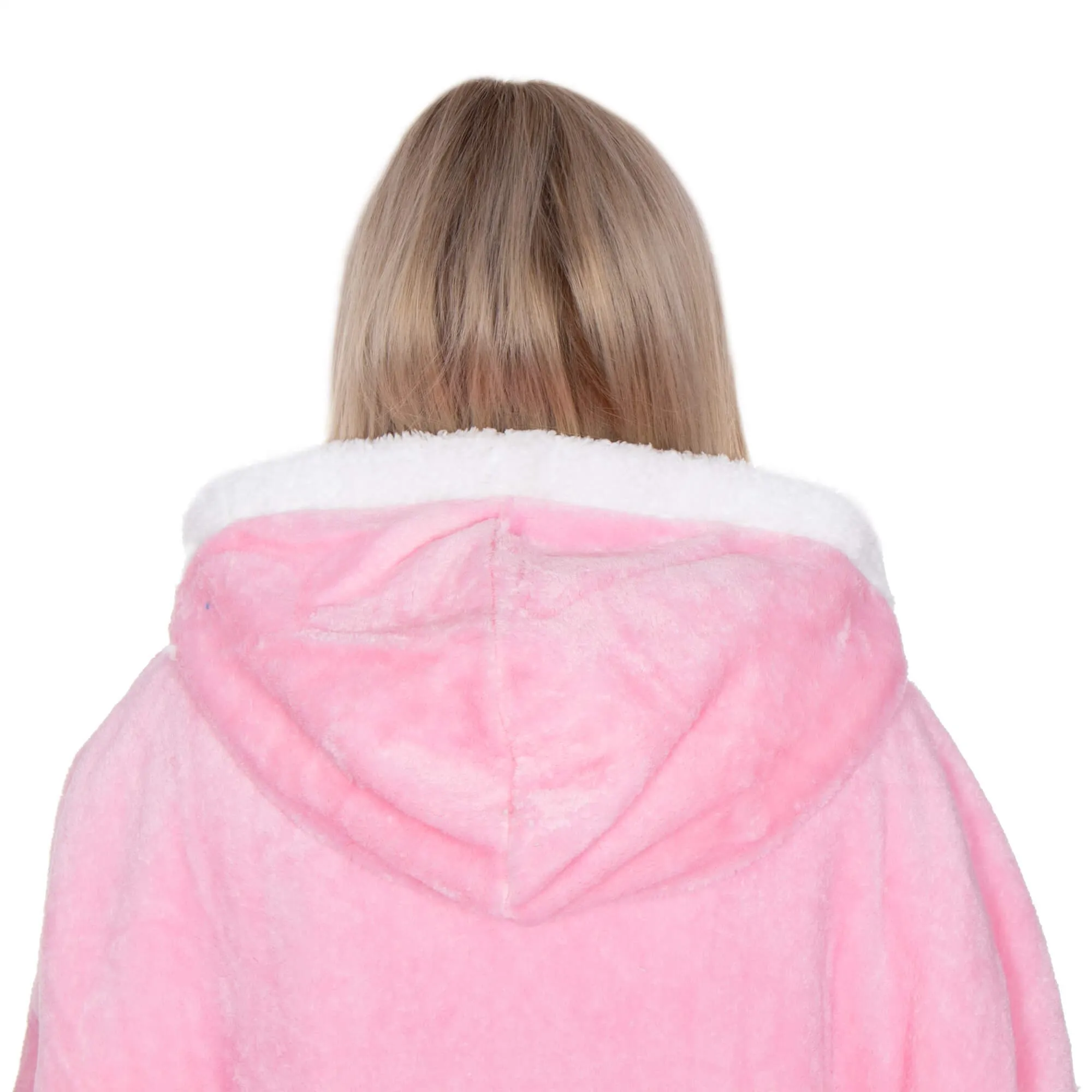 springos mekana oversize haljina u obliku deke, roza - slika 4