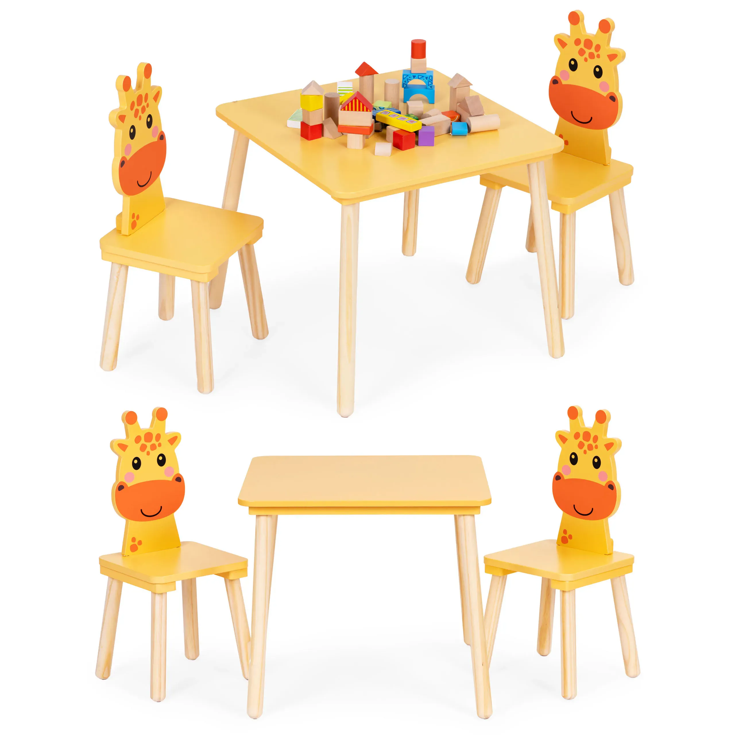ECOTOYS dječji set namještaja Žirafa – stol i 2 stolice - Pribislavec