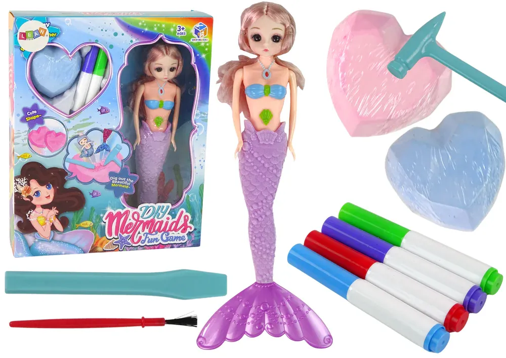 diy set za iskopavanje blaga sirena ljubičasti - slika 2