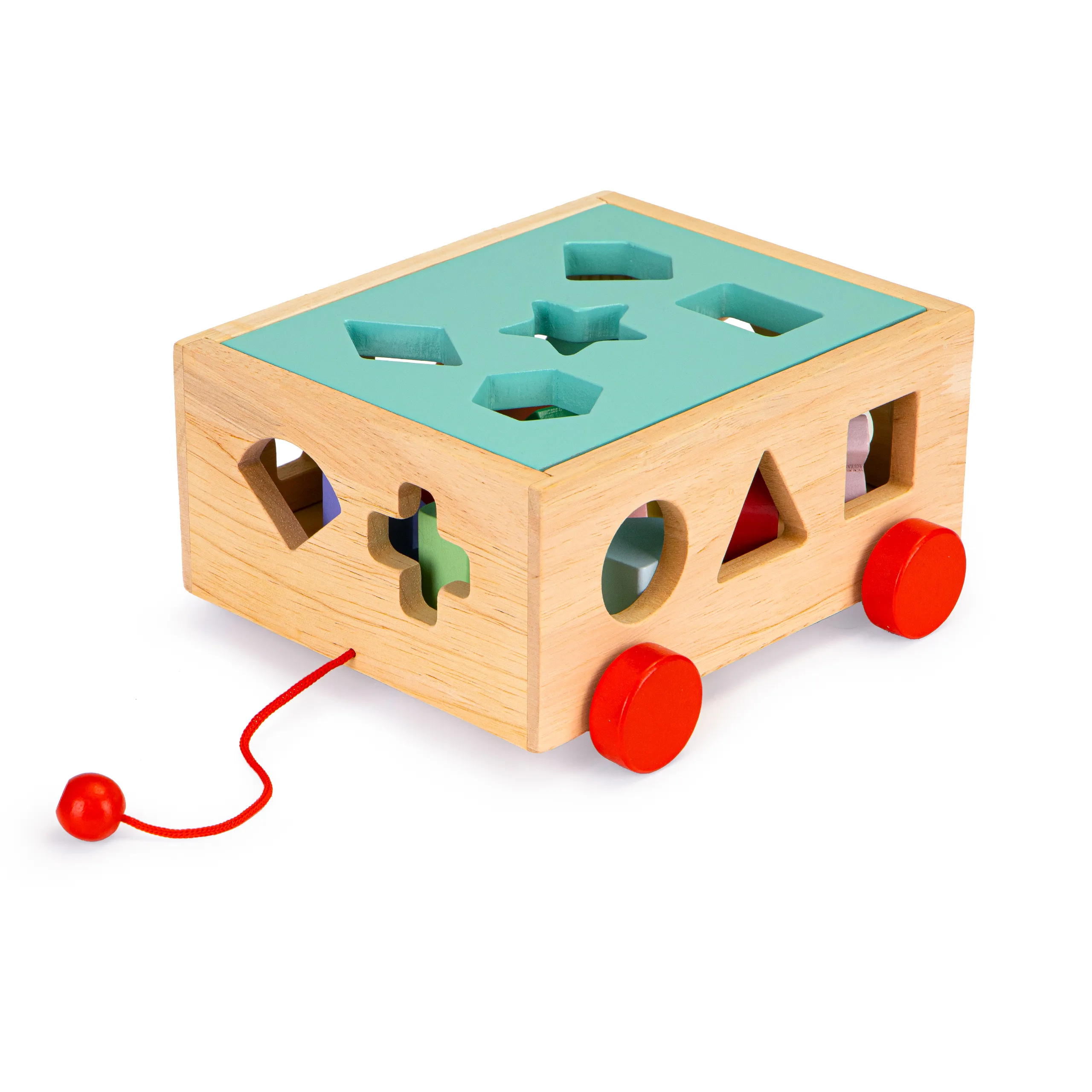ecotoys drvena kolica za sortiranje oblika - slika 5