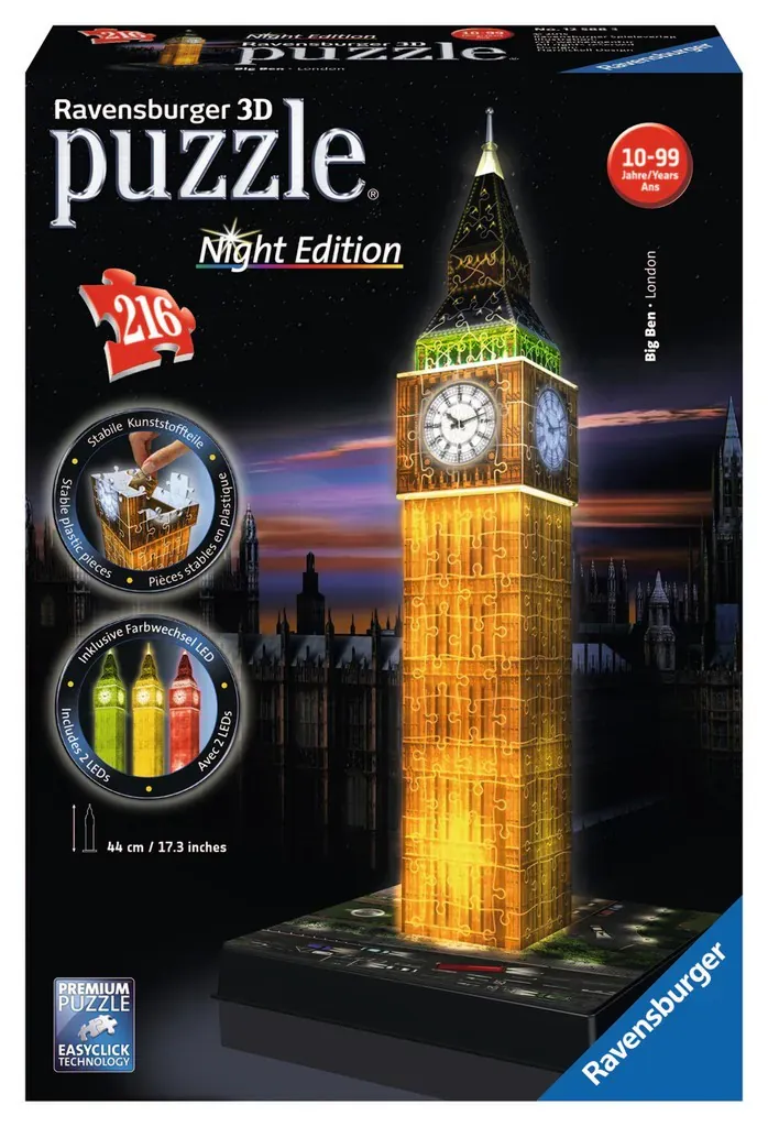 ravensburger puzzle 3d big ben noću 216kom - slika 2