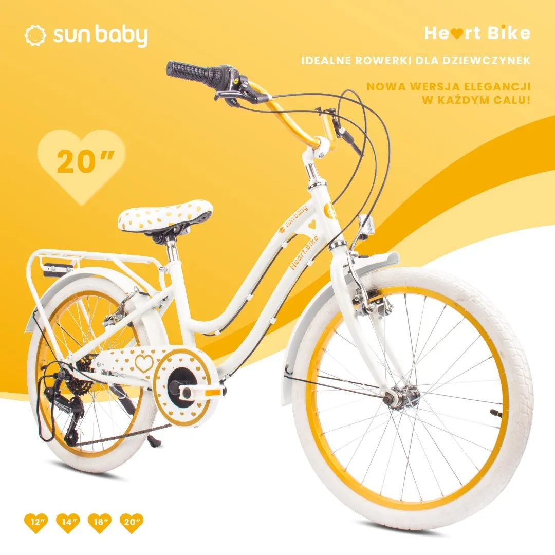 dječji bicikl heart 20" bijelo-zlatni 6 brzina - slika 6