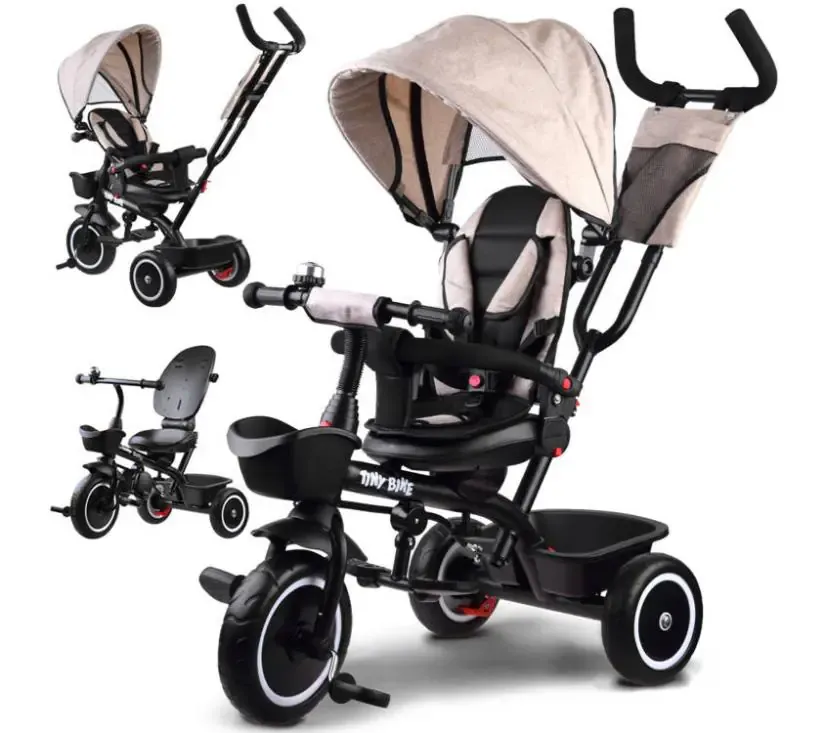dječji tricikl 3u1 tiny bike bež - slika 2