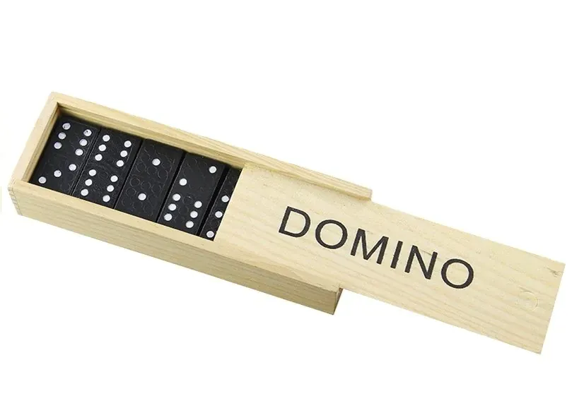 domino u drvenoj kutiji 28kom. 2-4 igrača - slika 2