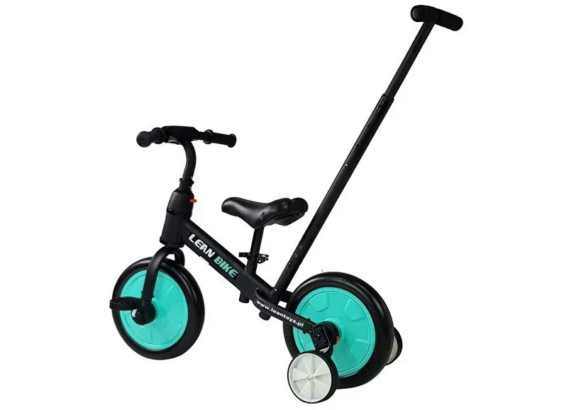 dječji bicikl bez pedala 3u1 crno-tirkizni - slika 4