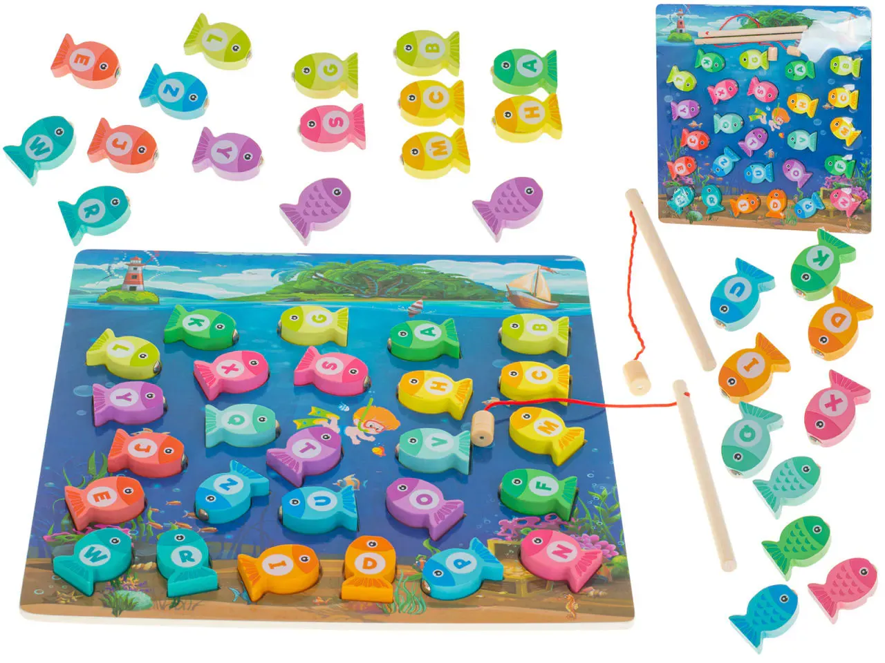 drvena igra pecanje sa montessori magnetom 3u1 - slika 2
