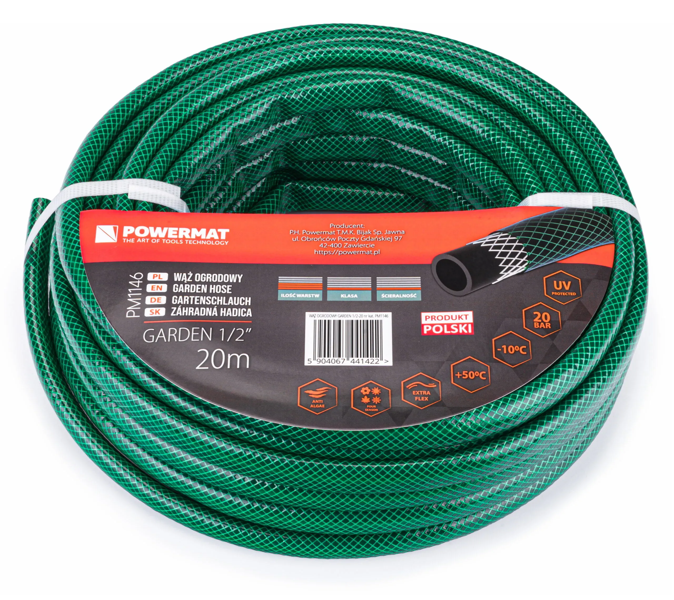 garden vrtno crijevo 1/2" 20 m, zeleno - slika 2