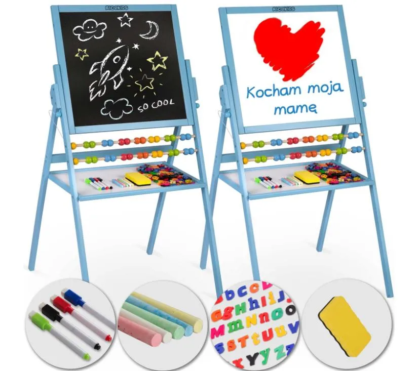 ricokids magnetska okretna ploča za kredu - plava - slika 10