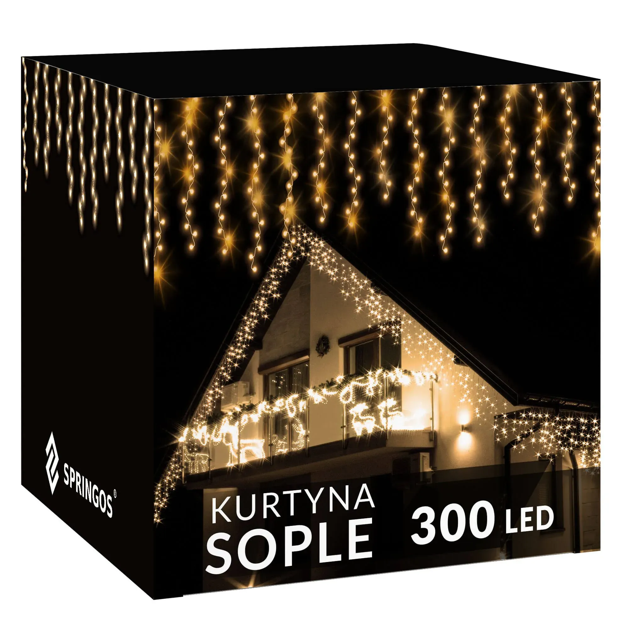 svjetlosna zavjesa u obliku ledenih siga s 300 led lampica - slika 2