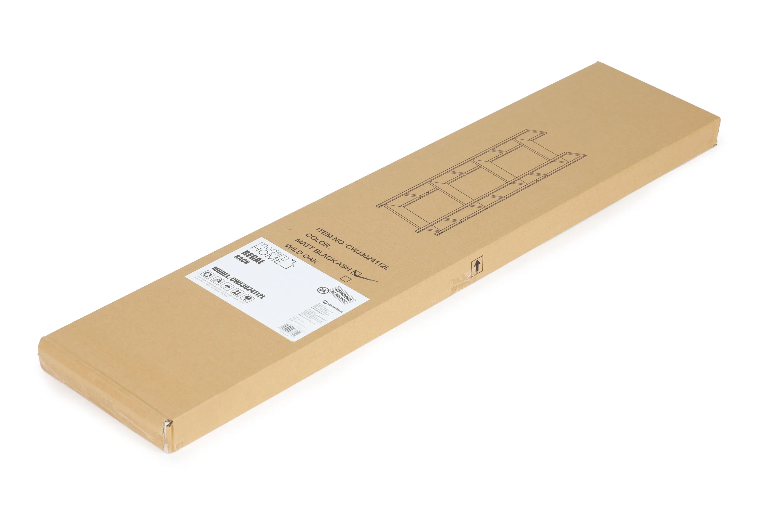 modernhome loft polica za knjige, 4 razine, crna - slika 7