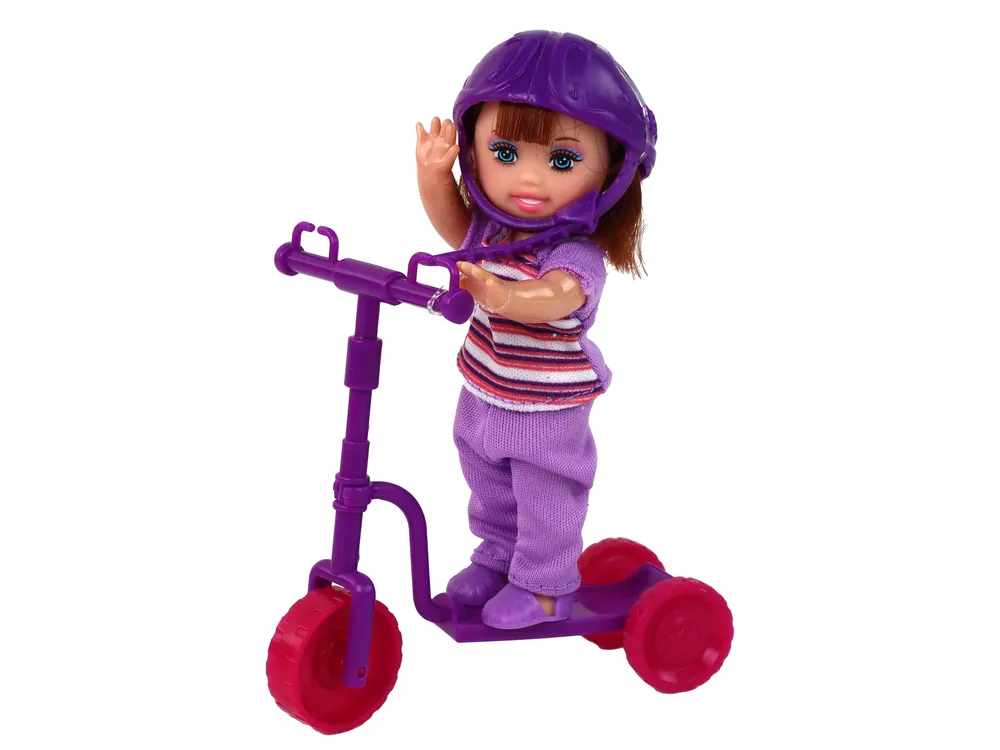 set lutaka lucy s romobilom, skateboardom i kacigama roza - slika 4