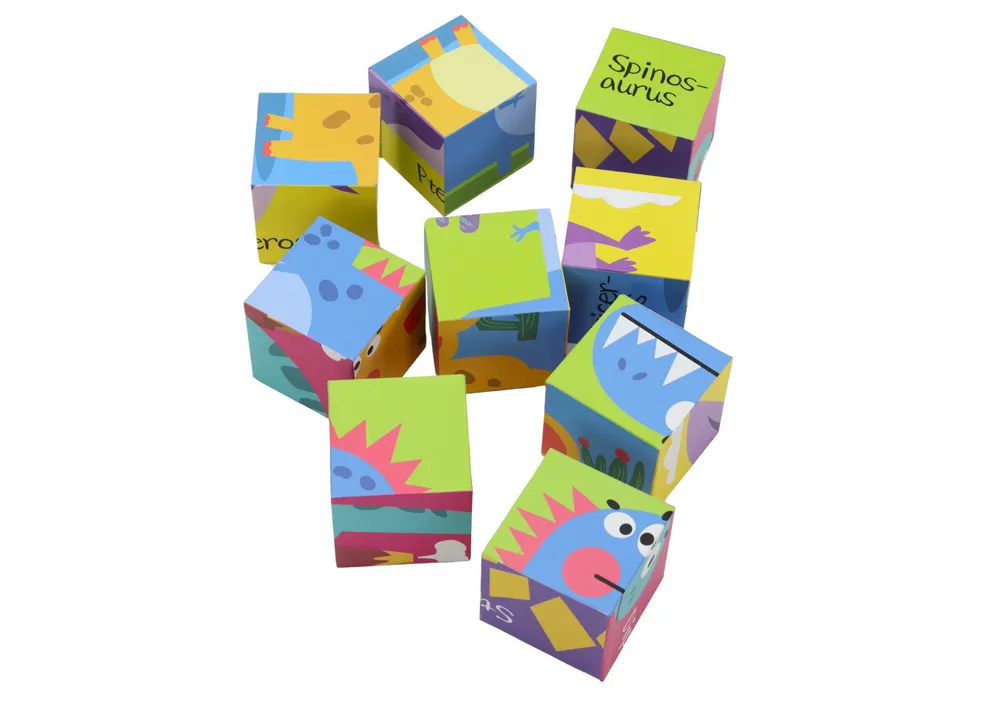 edukativne puzzle kocke 6u1 s uzorkom dinosaura 9 kom - slika 4