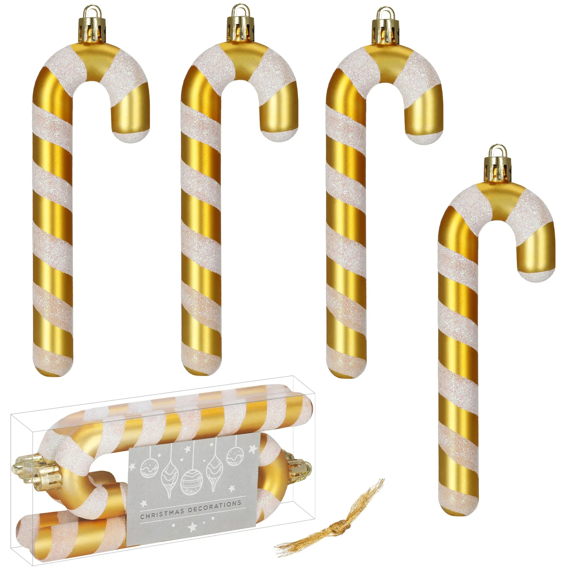 božićni ukrasi 14 cm – set 4 komada zlatni - slika 4