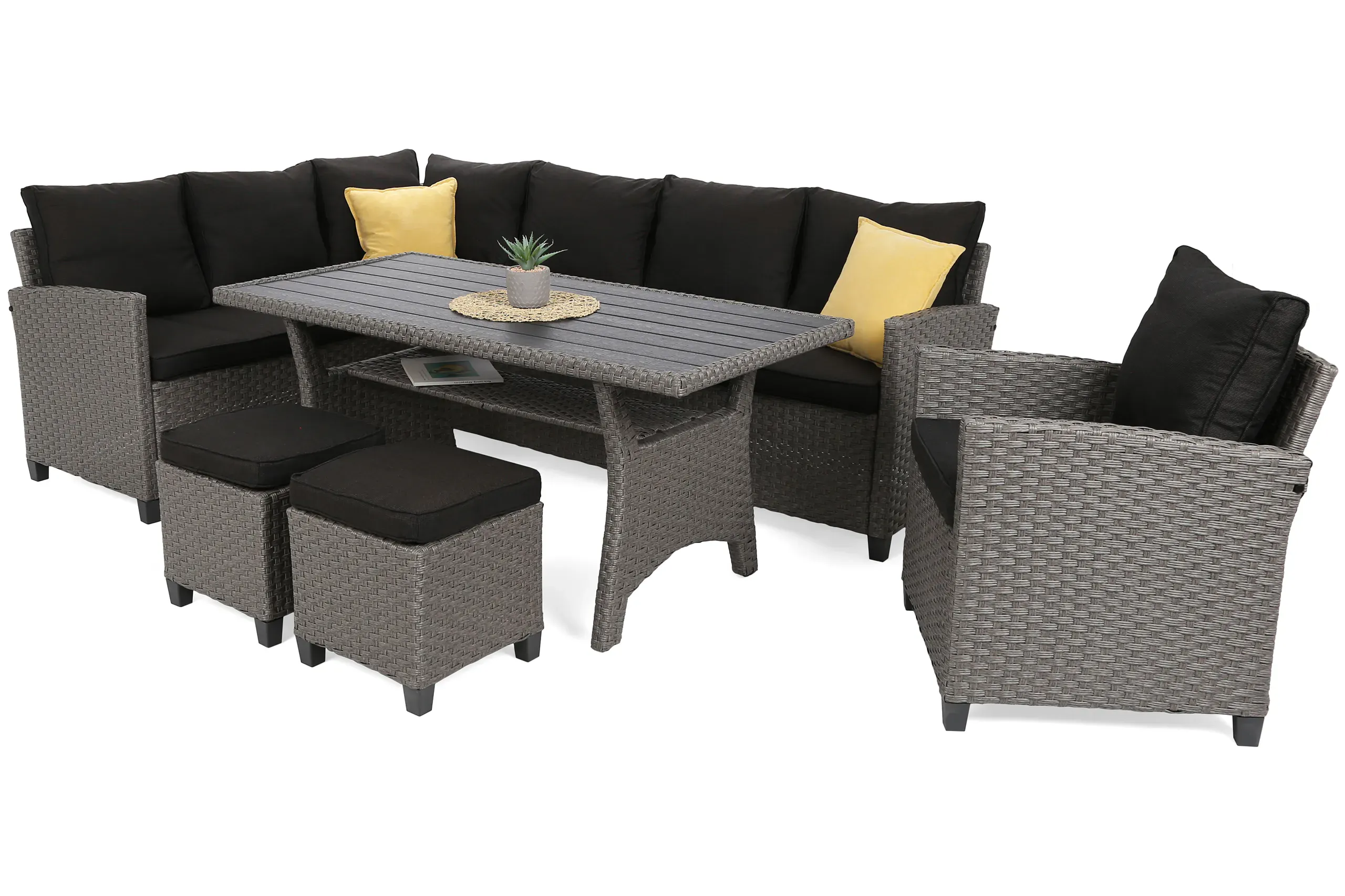kutni set lagos muddy grey / black melange - slika 2