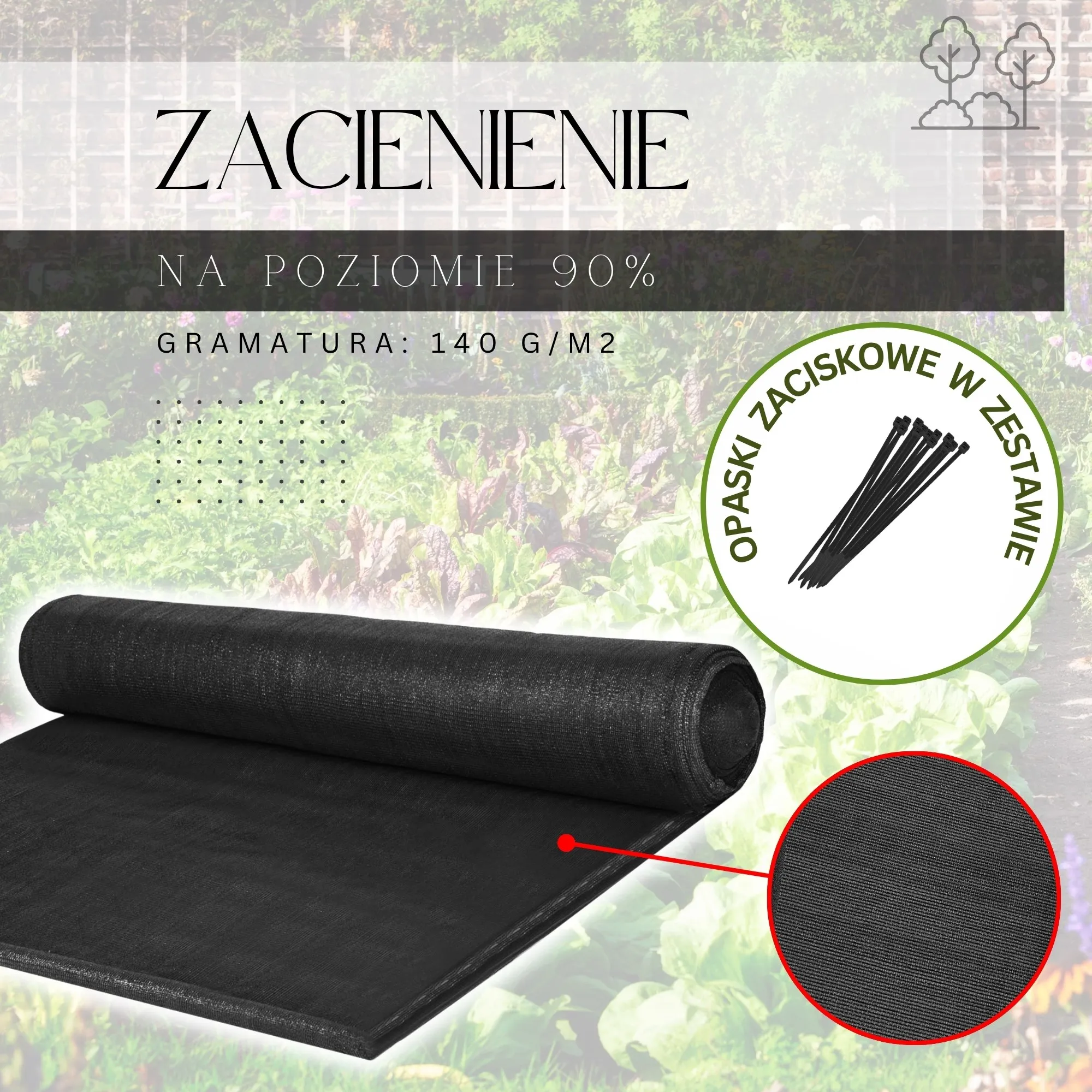 mreža za sjenu zelena 140 gsm 1,2 x 25 m 100 traka - slika 4