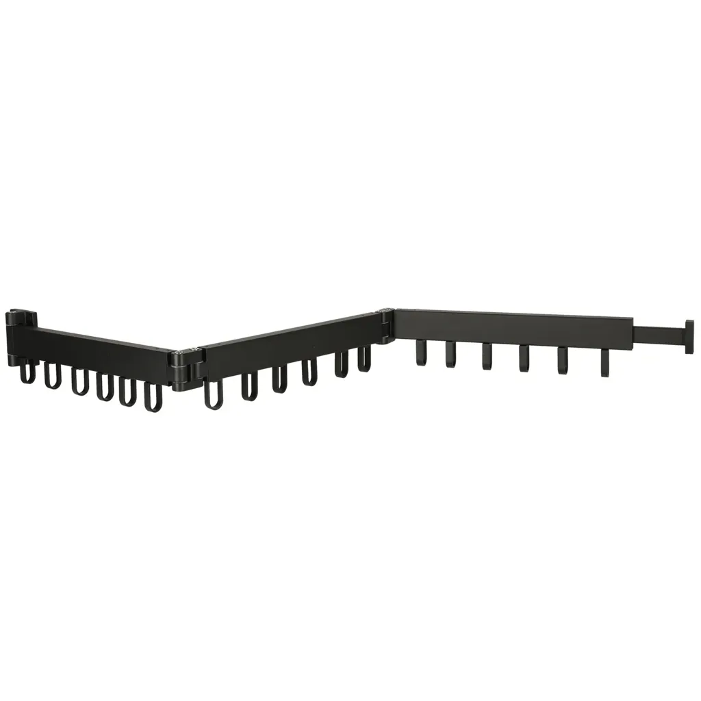 teleskopska produžna zidna vješalica 114cm crna - slika 2