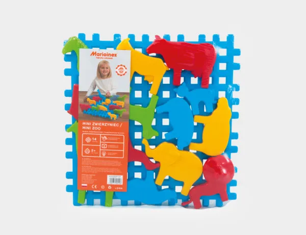 marioinex set waffle kockica mali zoo 14kom. - slika 3