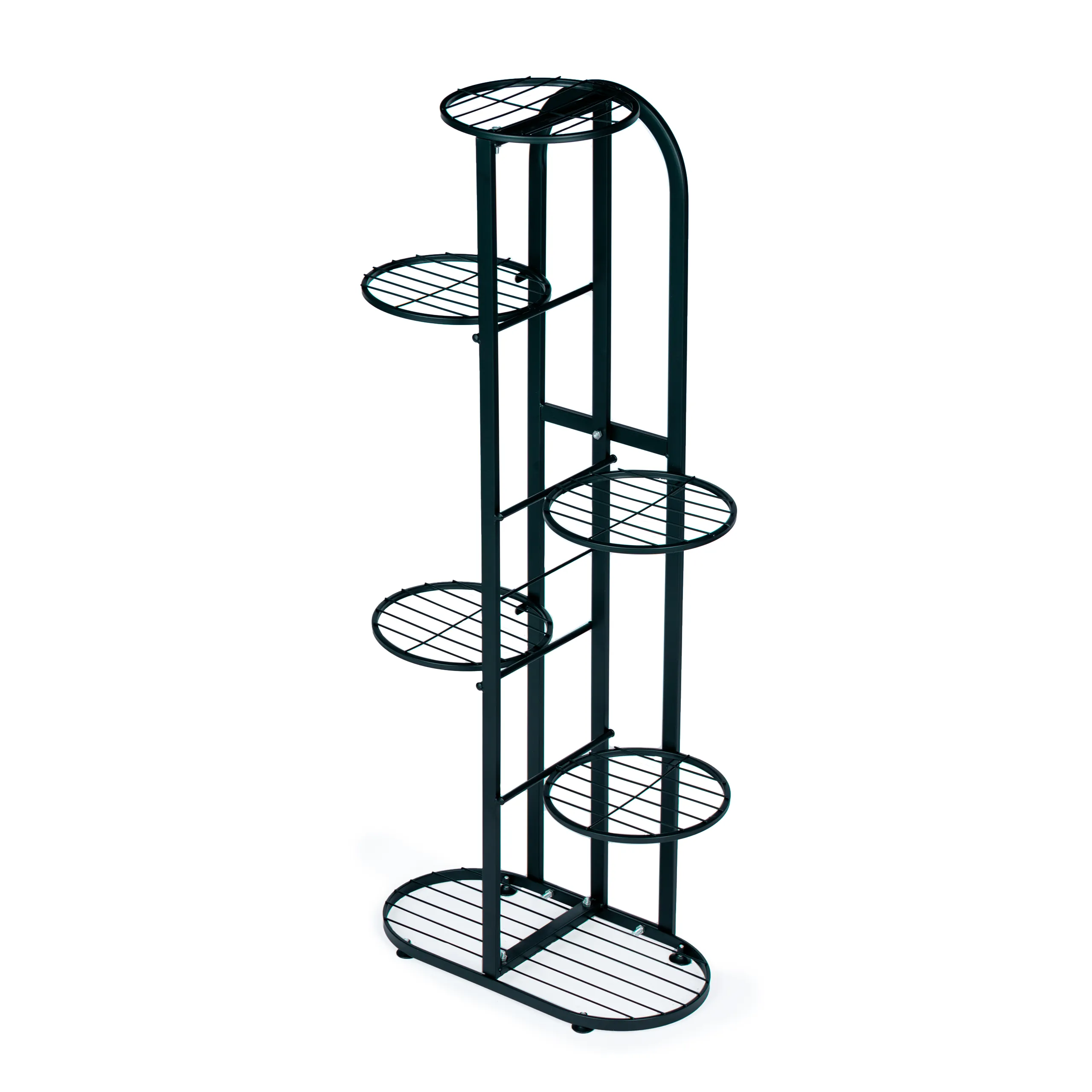 modernhome metalni stalak za cvijeće - crni - slika 2