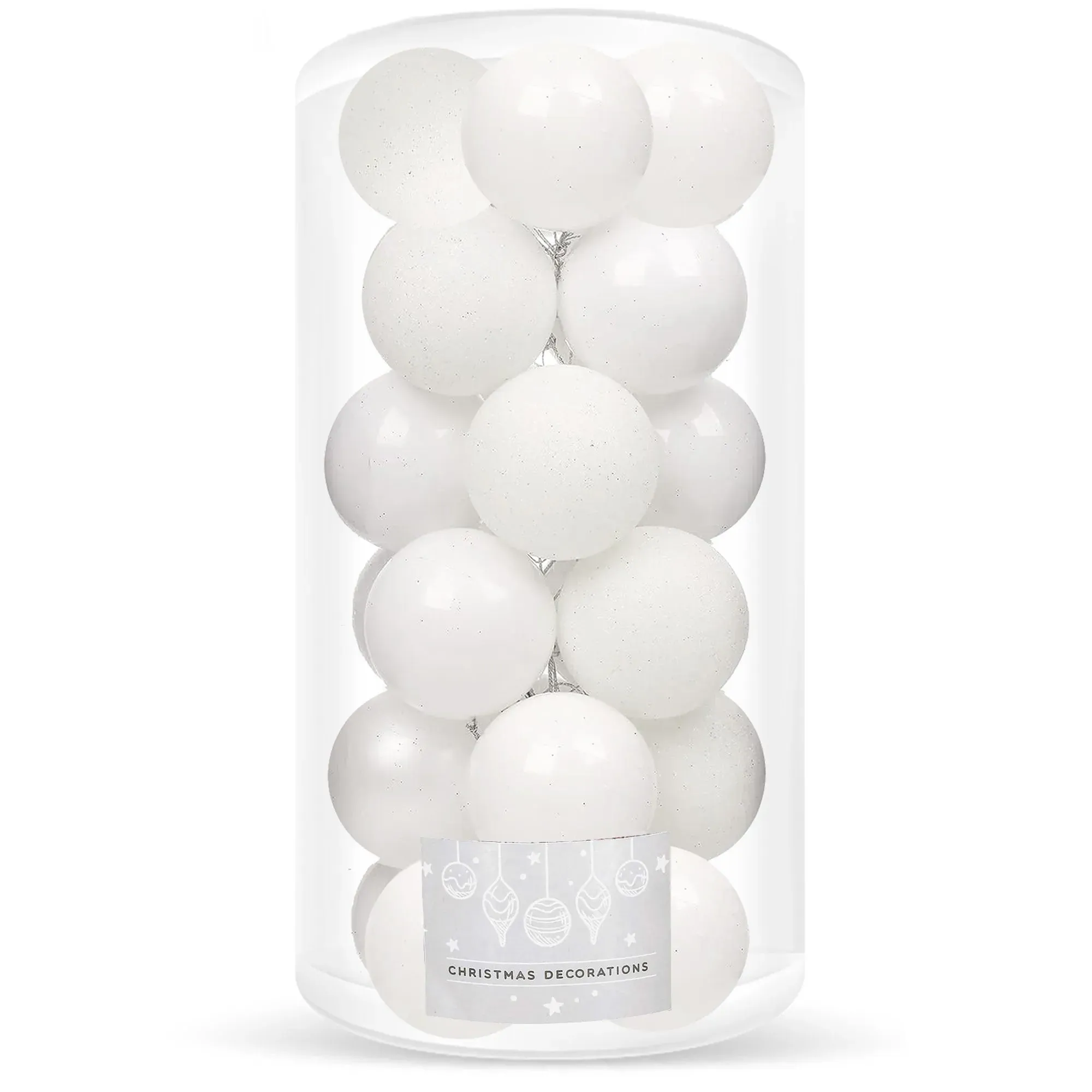 božićne kuglice 4 cm – set od 20 komada bijele - slika 2