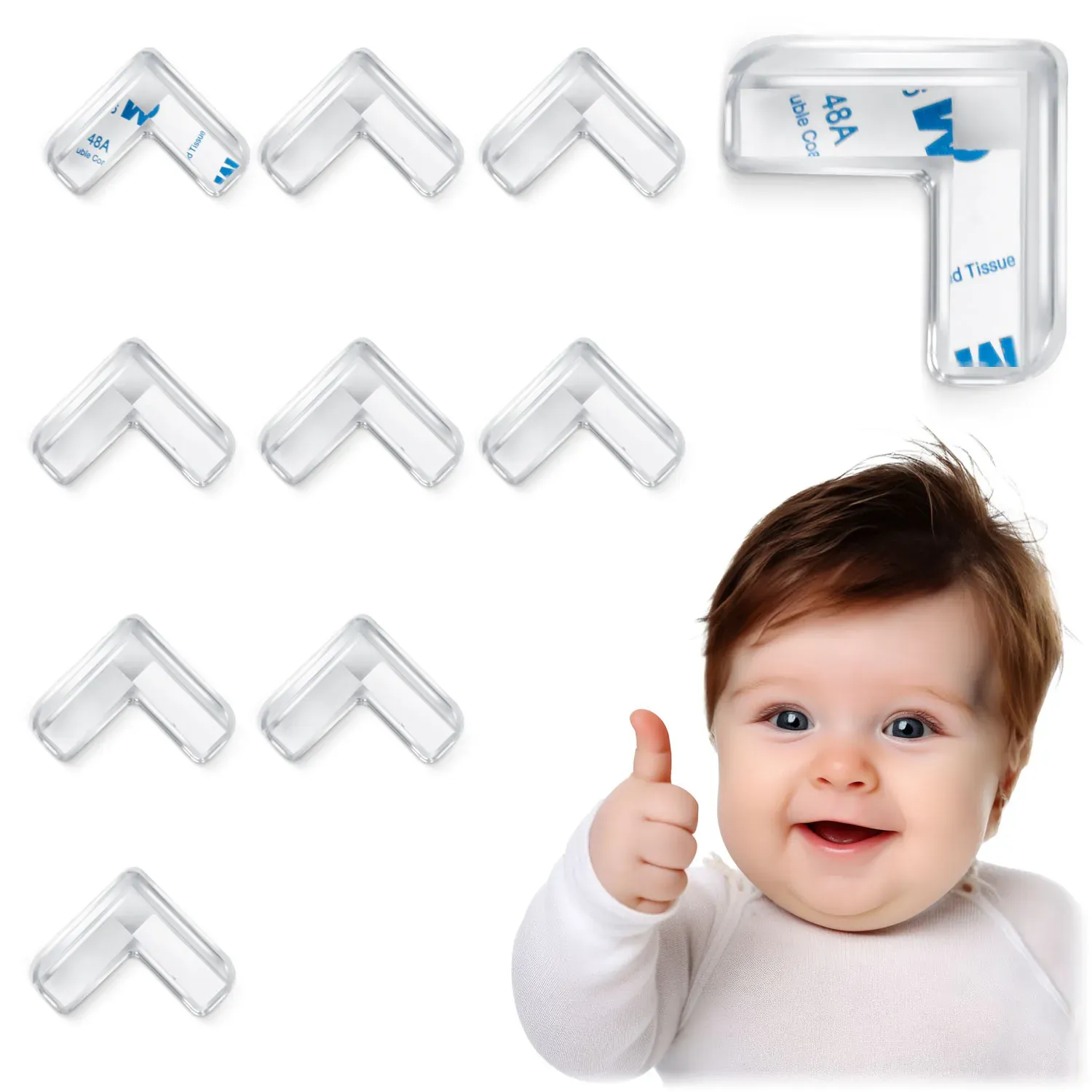 ricokids štitnici za kutove 798400 10 kom, prozirni - slika 2