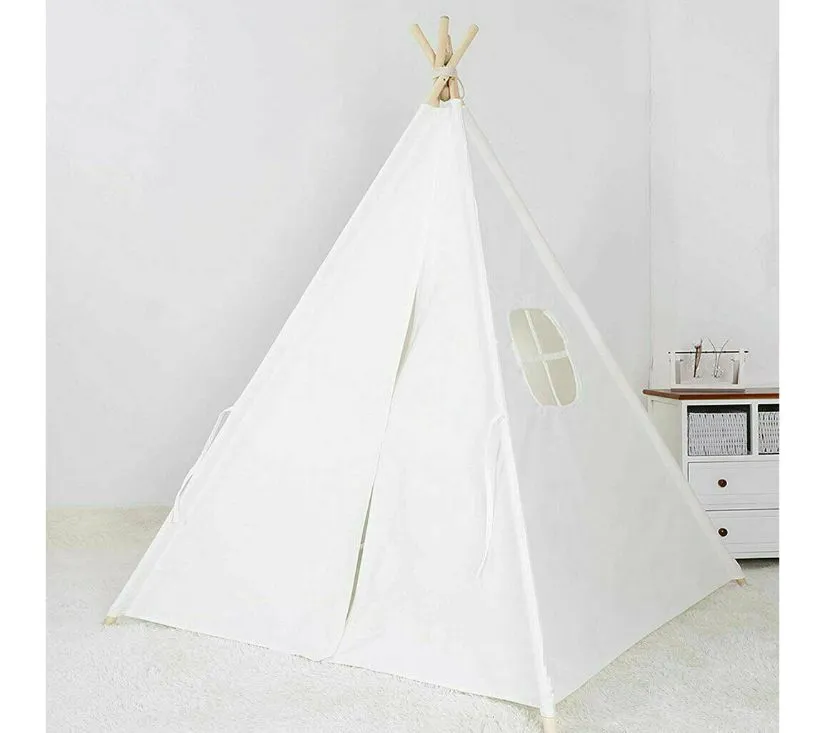 indijanski šator za djecu tipi wigwam lan i drvo 135cm - slika 4