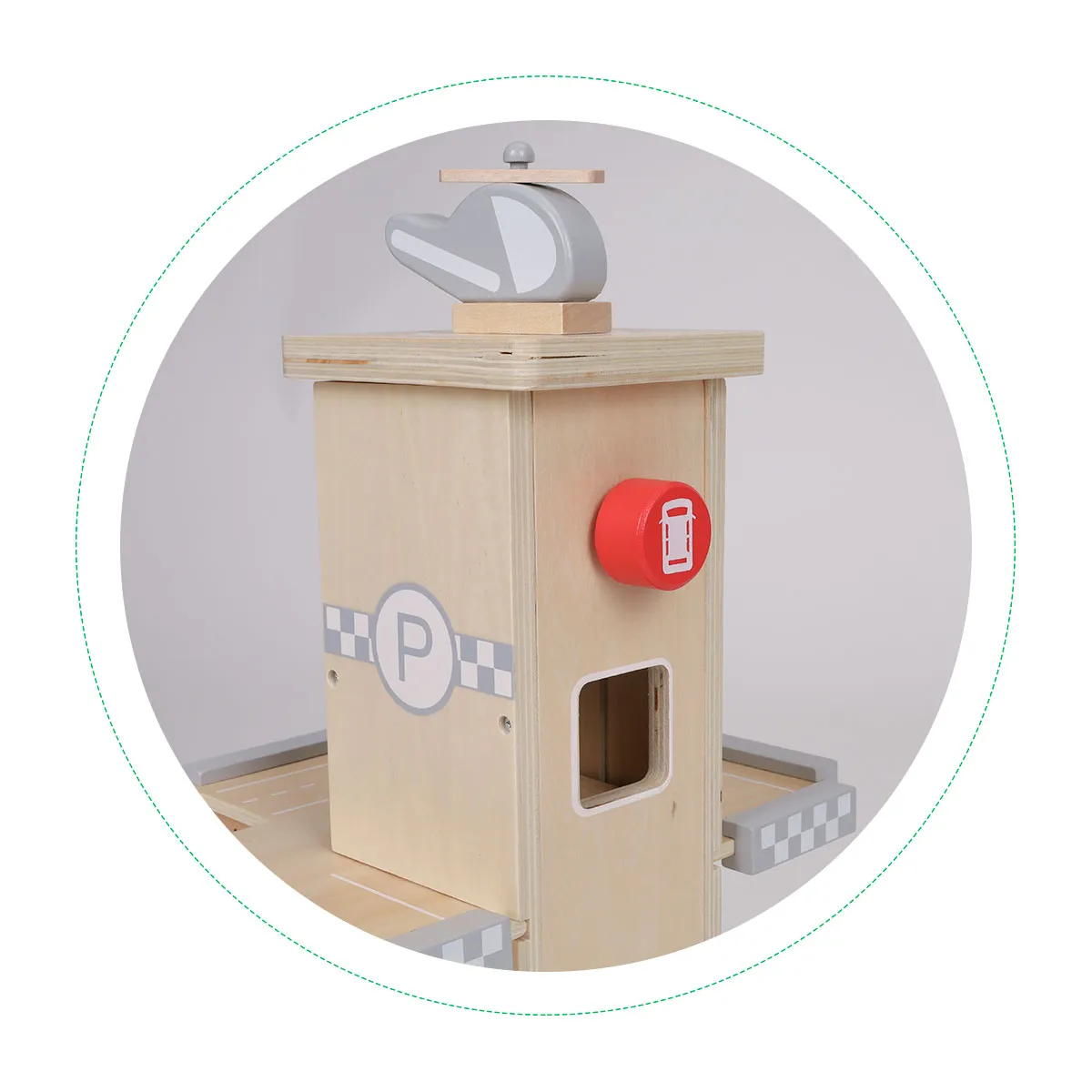 ecotoys w04b047b drvena garaža s autićima i helikopterom - slika 8