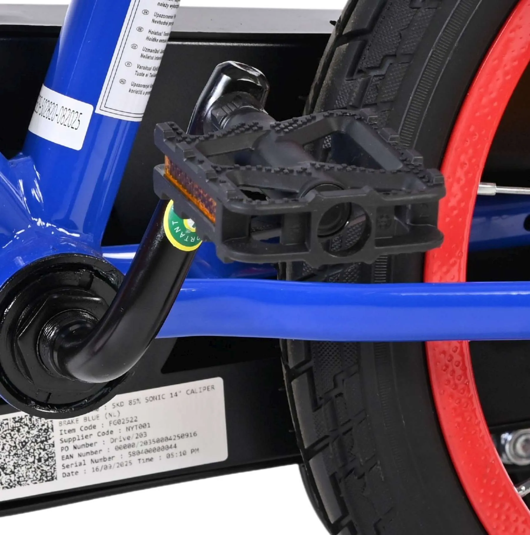 volare dječji bicikl sonic prime 14″ plavo-crvene boje, s dvije ručne kočnice - slika 10