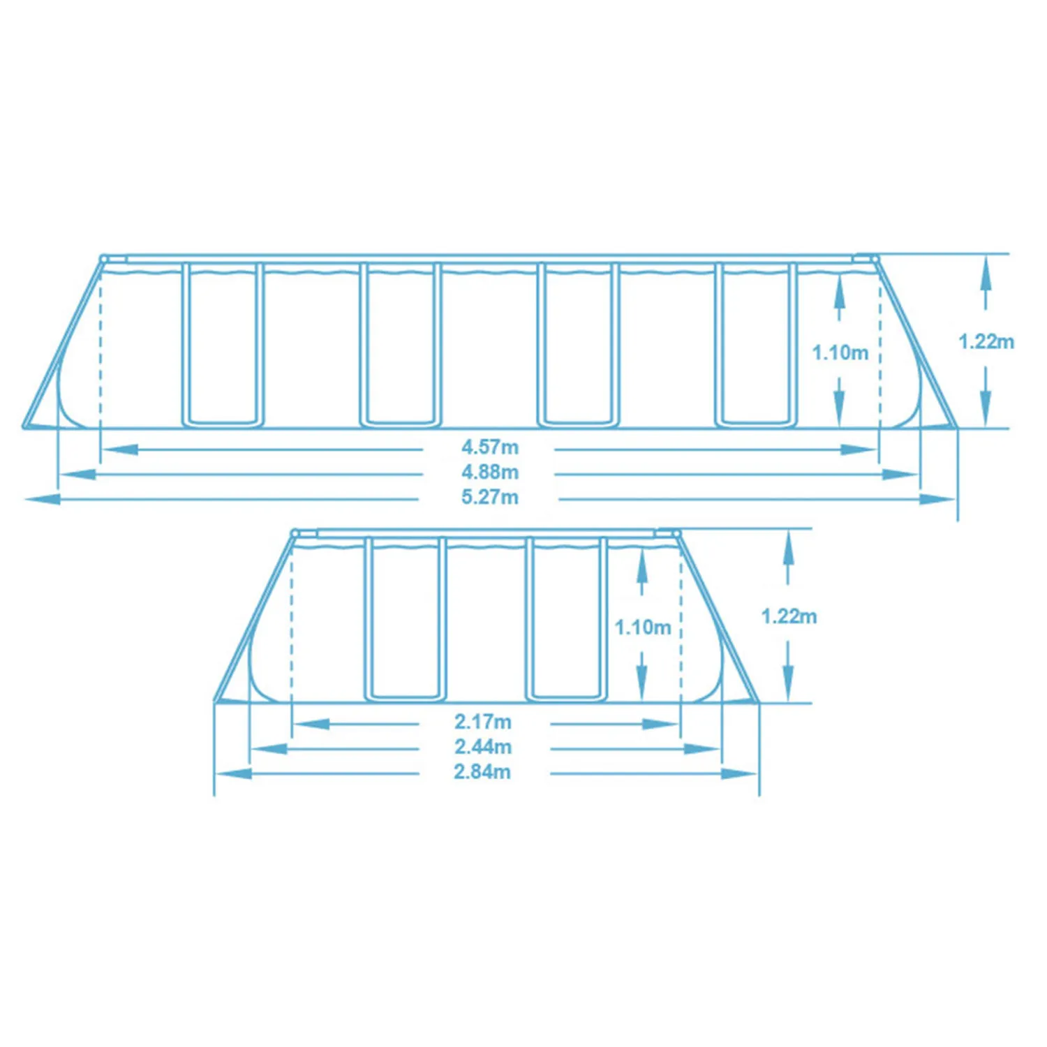 vrtni okvirni bazen 488 x 244 x 122 cm 11u1 bestway 56671n - slika 7