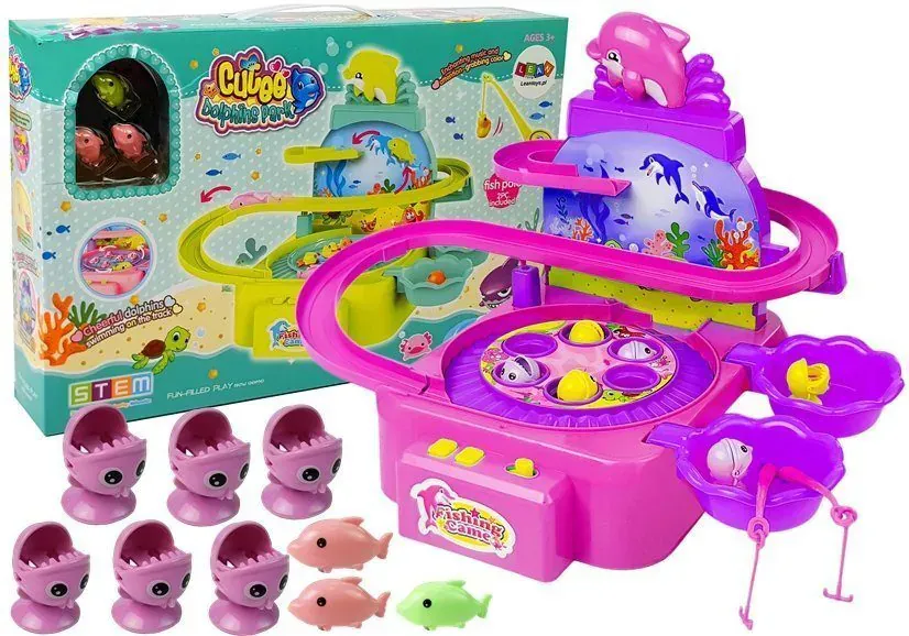 društvena igra pecanje ribica delfin roza - slika 1