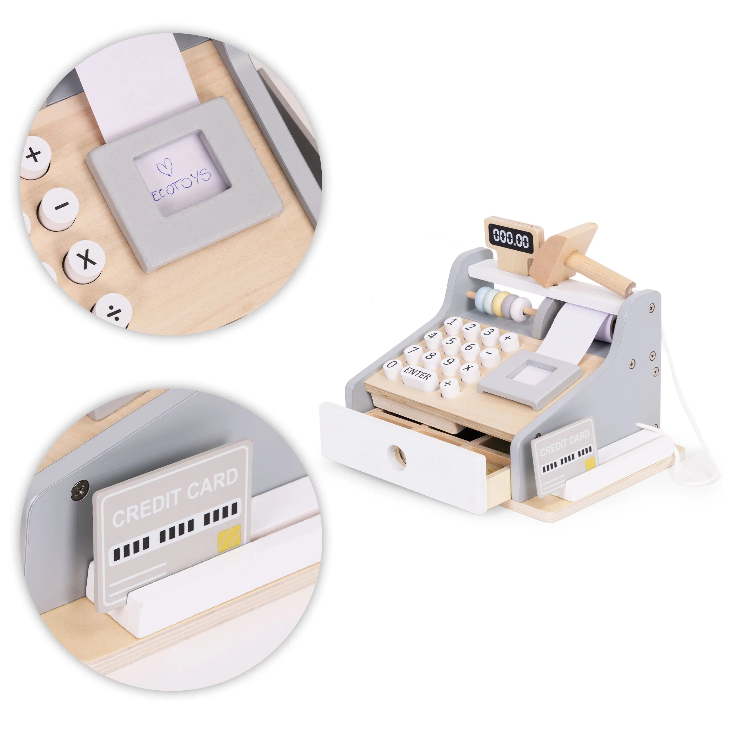 ecotoys drvena dječja blagajna - slika 8