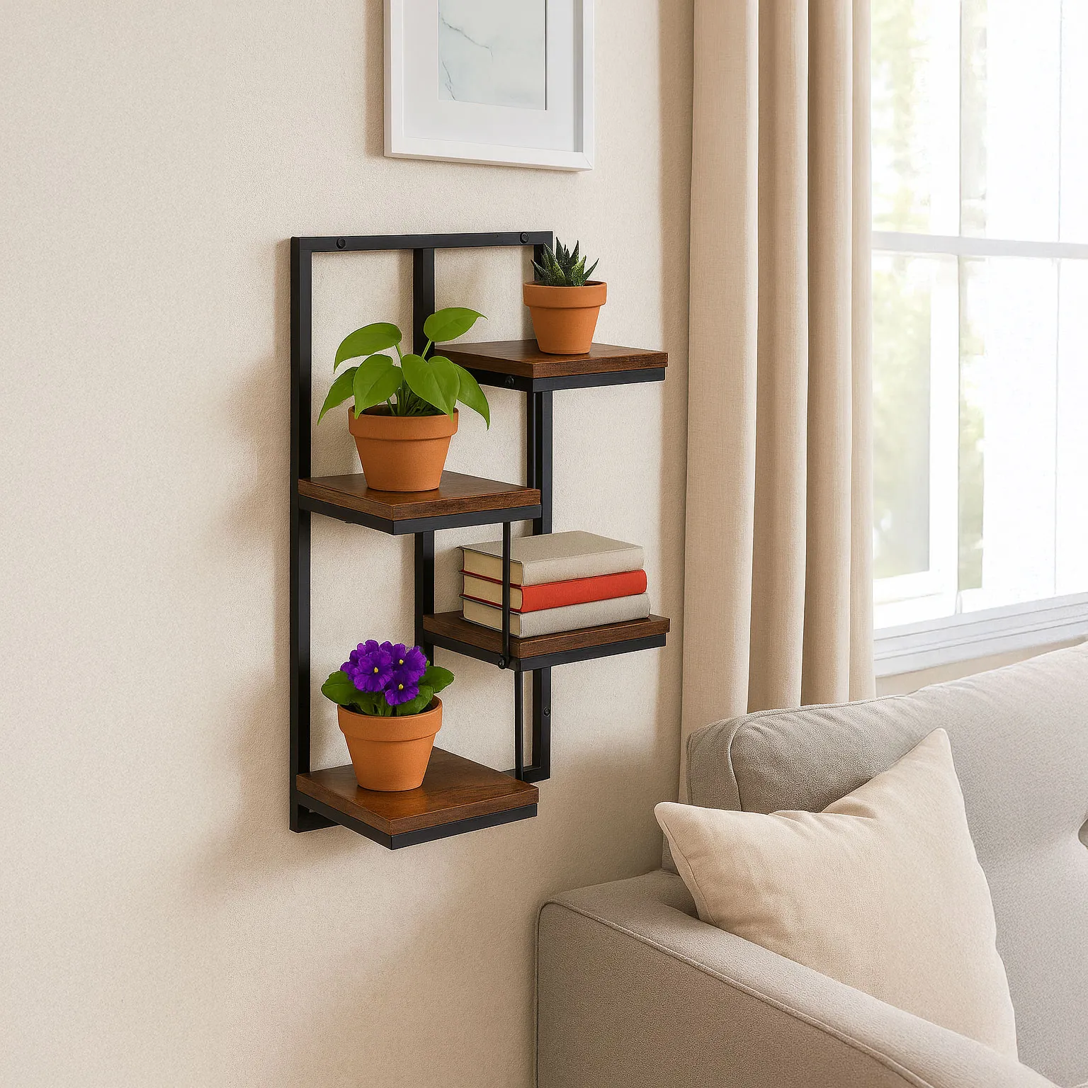 modernhome loft zidni stalak za cvijeće za dekoraciju, s 4 razine - slika 4
