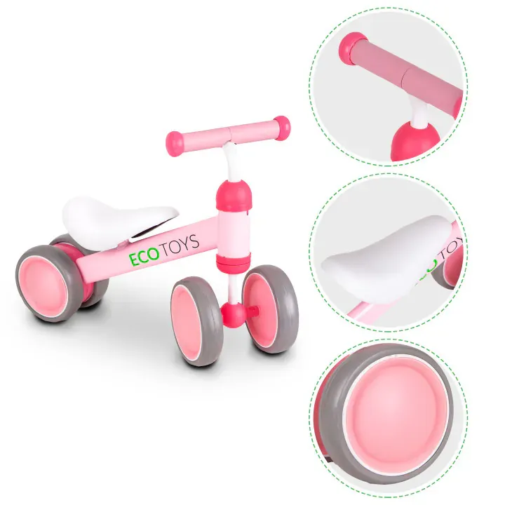 ecotoys dječji mini bicikl guralica rozi - slika 8