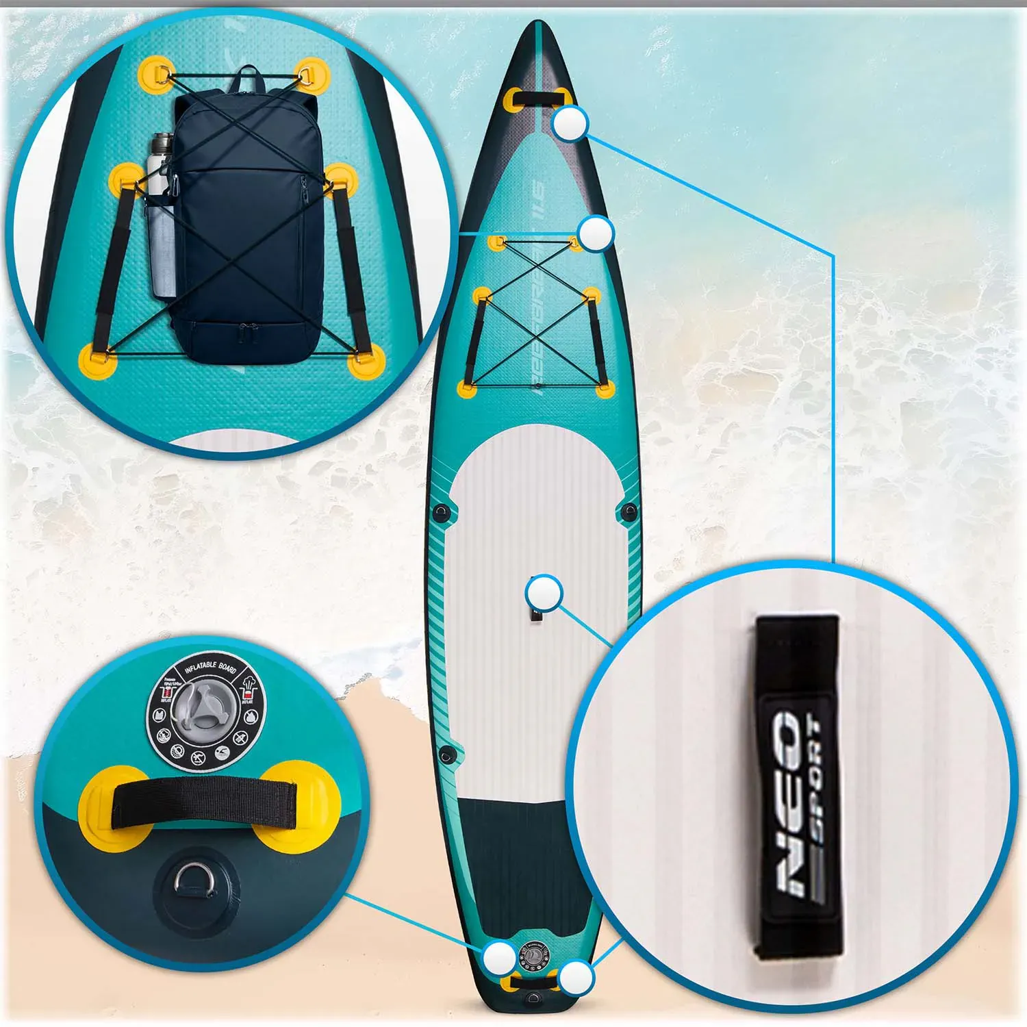reefbreak sup daska 350 x 81 x 15 cm neo-sport 170303 - slika 7
