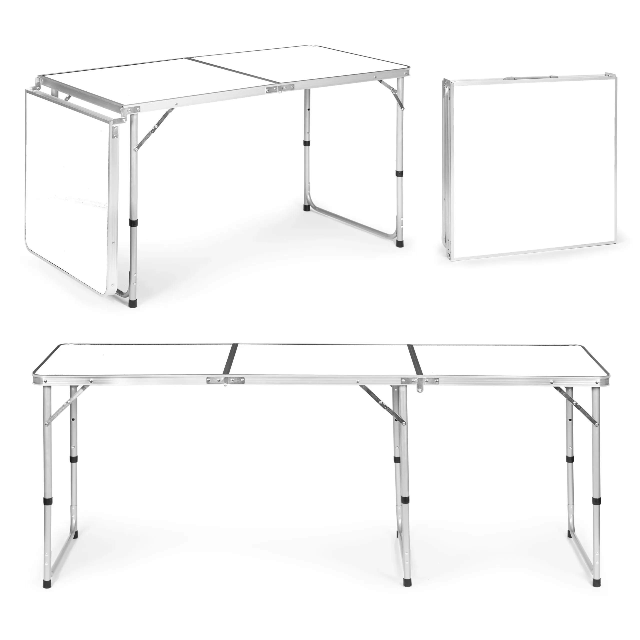 modernhome sklopivi turistički stol bijeli 180 x 60 cm - slika 2