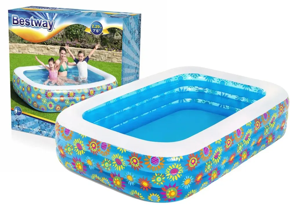 bestway 54120 bazen na napuhavanje 229x152x56cm cvijeće - slika 2
