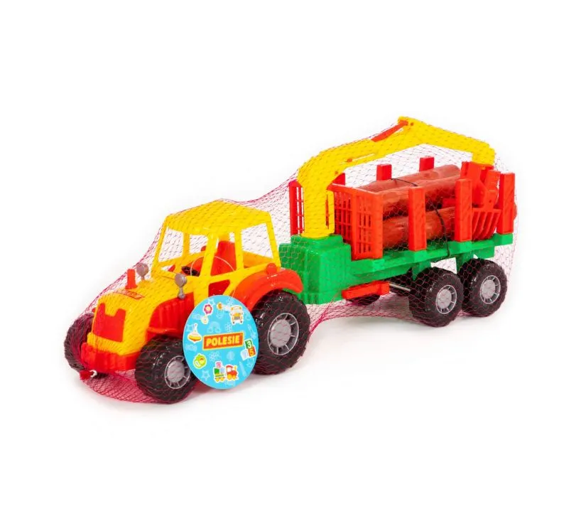 polesie traktor s balvanima u prikolici - slika 6